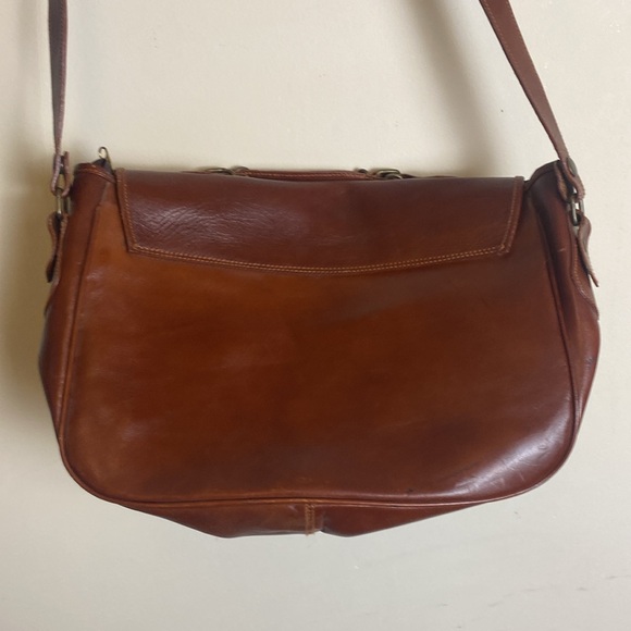 Tobacco brown unisex messenger bag - Picture 2 of 5